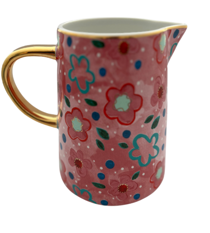 CARLA DINNAGE FOXY FLOWER LG JUG PINK