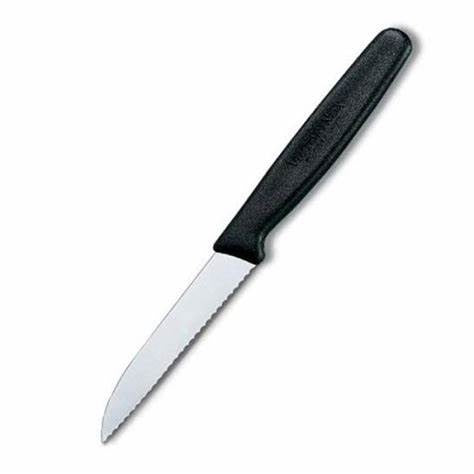 VICTORINOX PARING KNIFE 8CM WAVY BLK