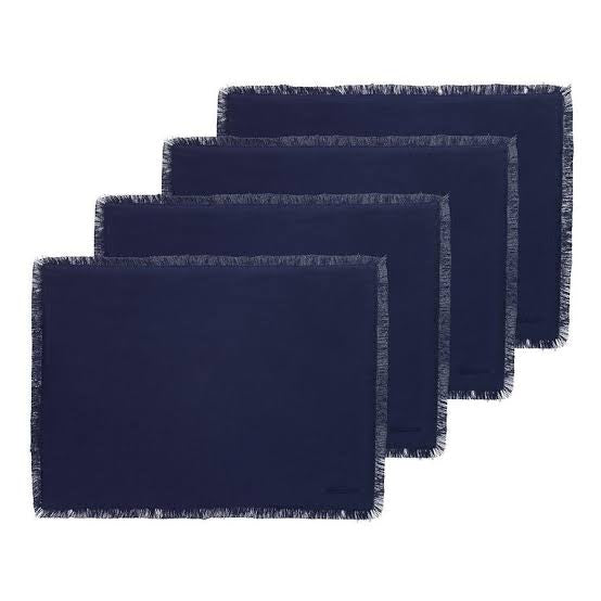 ECOLOGY FRAY PLACEMATS S/4 LAPIS