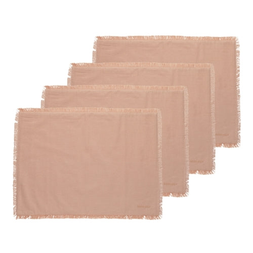 ECOLOGY FRAY PLACEMATS S/4 BLUSH