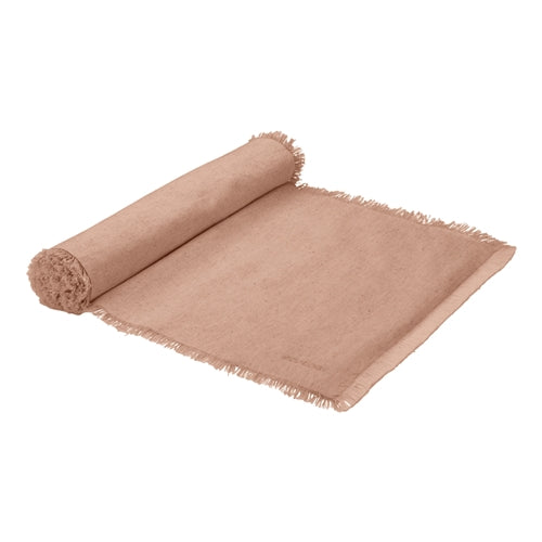 ECOLOGY FRAY TABLE RUNNER BLUSH 35X180CM