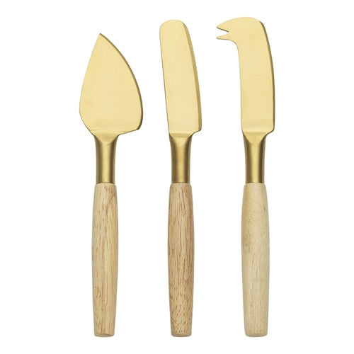 ECOLOGY ALTO 3PC CHEESE KNIFE SET GOLD