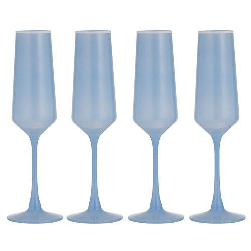 LADELLE CHELSEA  CHAMPAGNE GLASS 4PK SKY