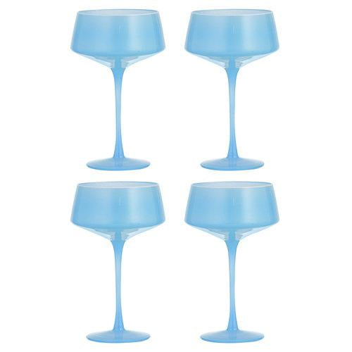 LADELLE CHELSEA COUPE GLASS 4PK SKY