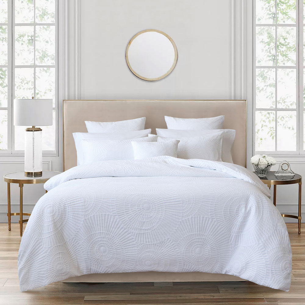 BIANCA BRAND BYRON QUILT COVER SET WHITE KING BED