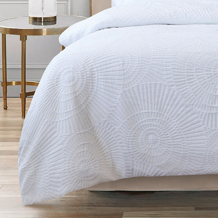 BIANCA BRAND BYRON QUILT COVER SET WHITE KING BED