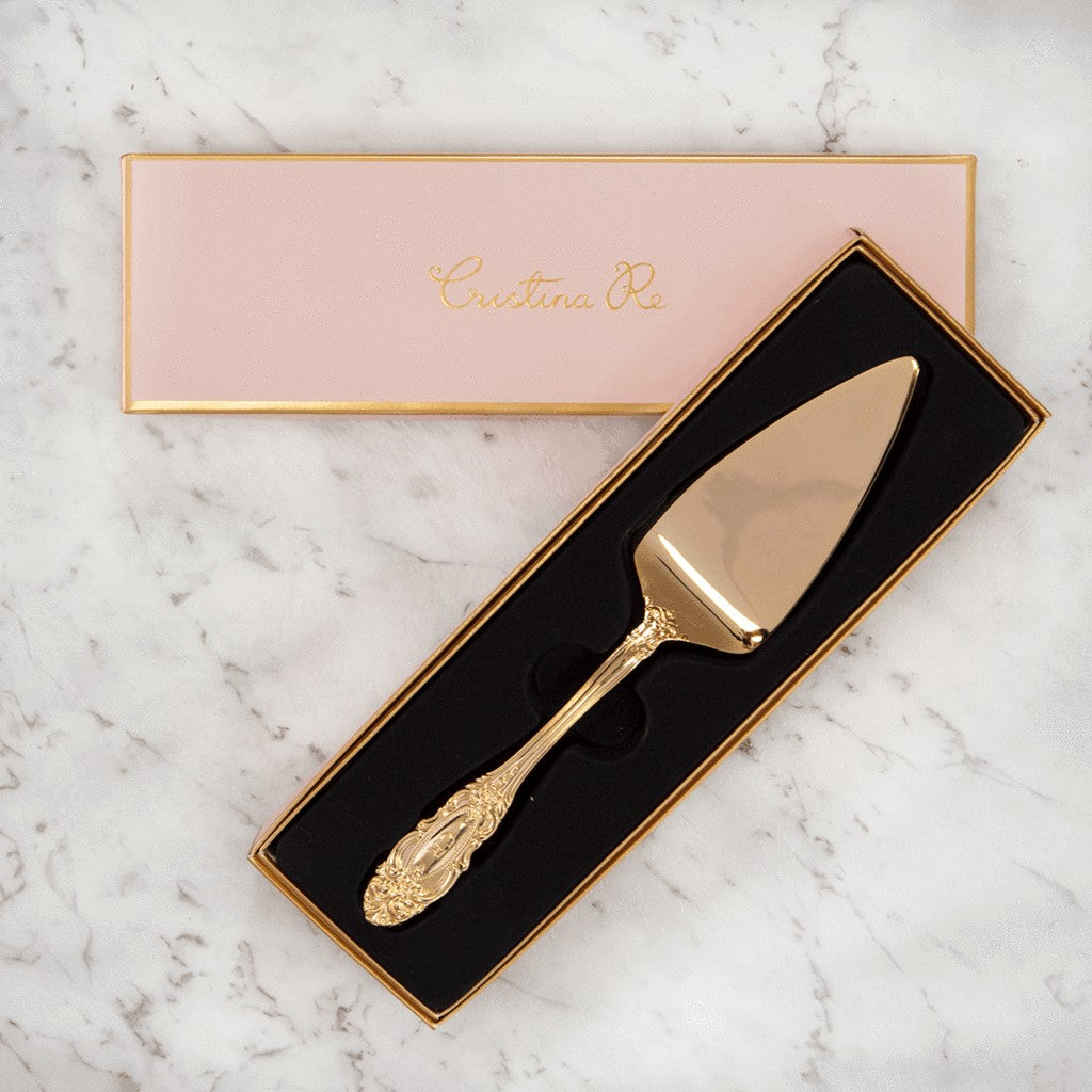 CRISTINA RE VINTAGE CAKE SERVER GOLD PLATED