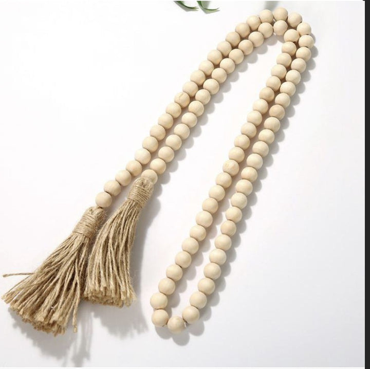 WOOD NATURAL BEADS GARLAND