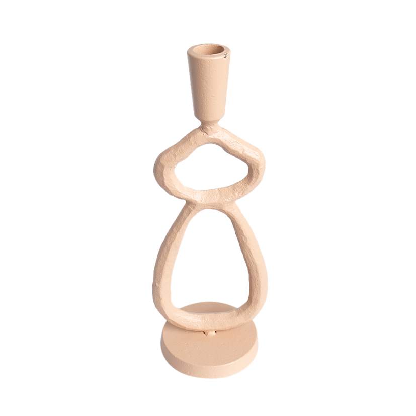 METAL STEM CANDLE HOLDER SAND