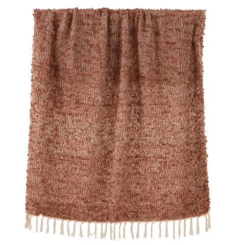 BURBUJA COTTON THROW 125X150CM RUSSET