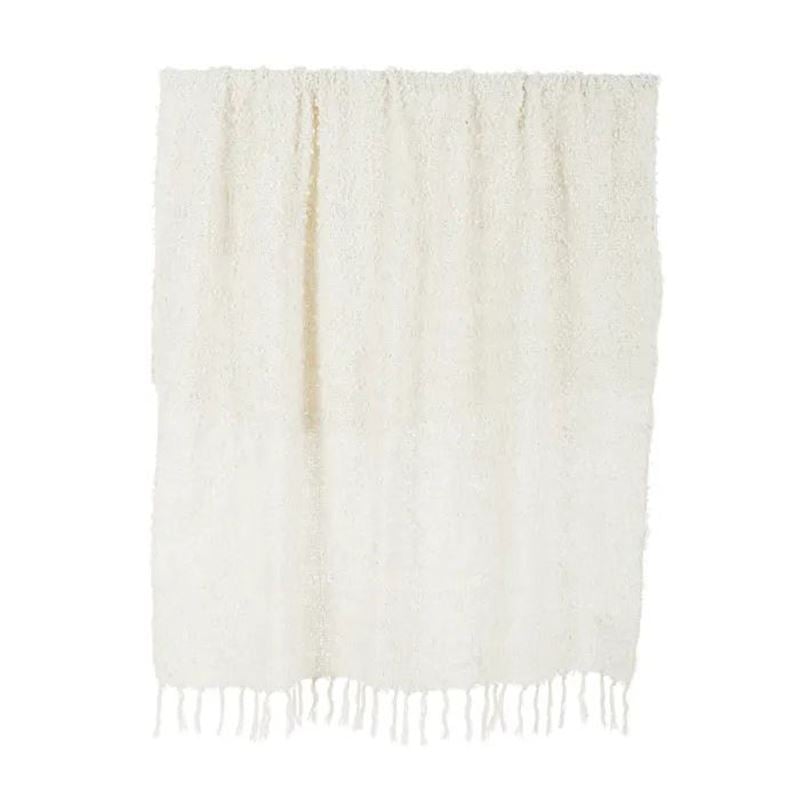 BURBUJA COTTON THROW 125X150CM IVORY