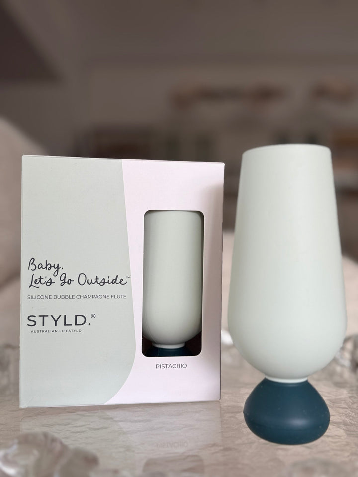 STYLD BUBBLE FLUTE PISTACHIO S/2
