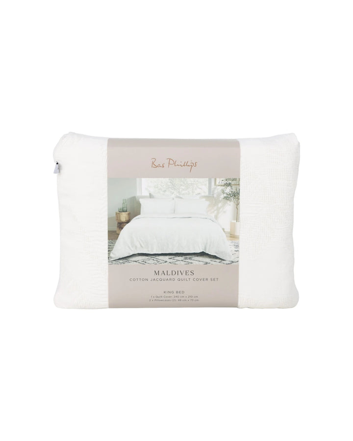 MALDIVES QCS JACQUARD WHITE QUEEN BED