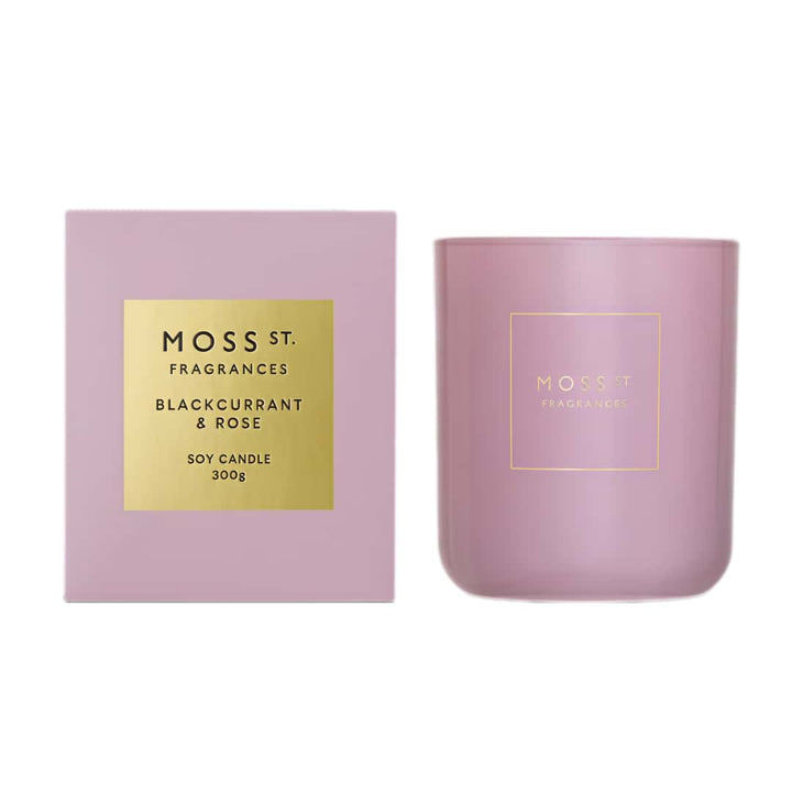 MOSS ST CANDLE BLACKCURRANT & ROSE 300G