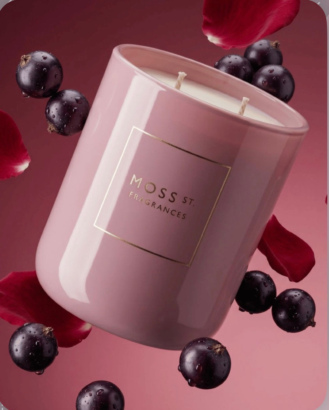 MOSS ST CANDLE BLACKCURRANT & ROSE 300G
