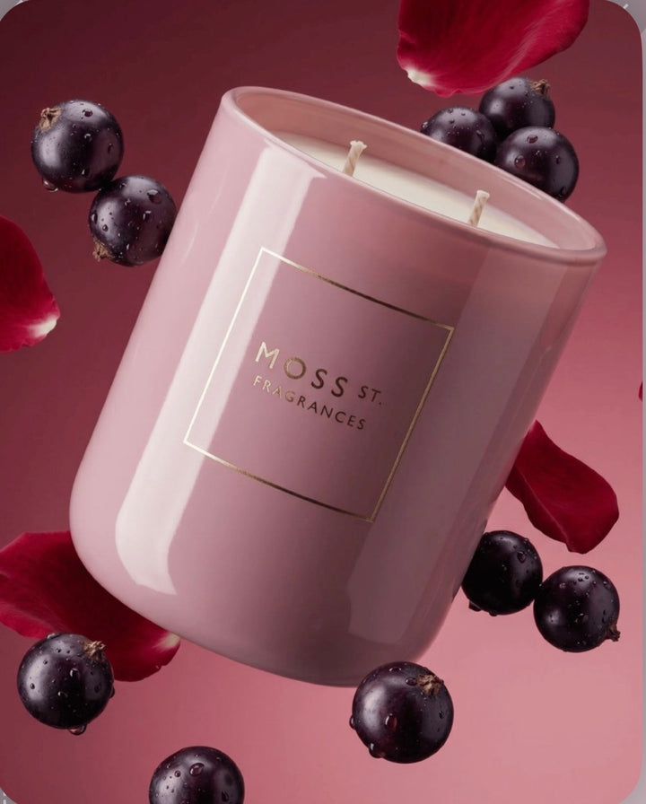 MOSS ST CANDLE BLACKCURRANT & ROSE 300G