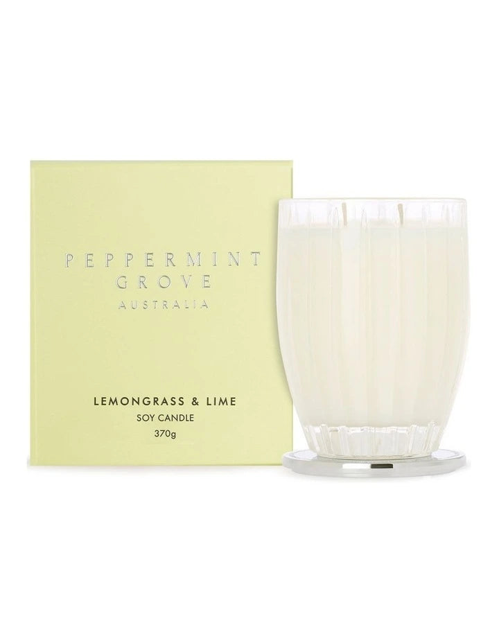 PEPPERMINT GROVE CANDLE 370G LEMONGRASS & LIME