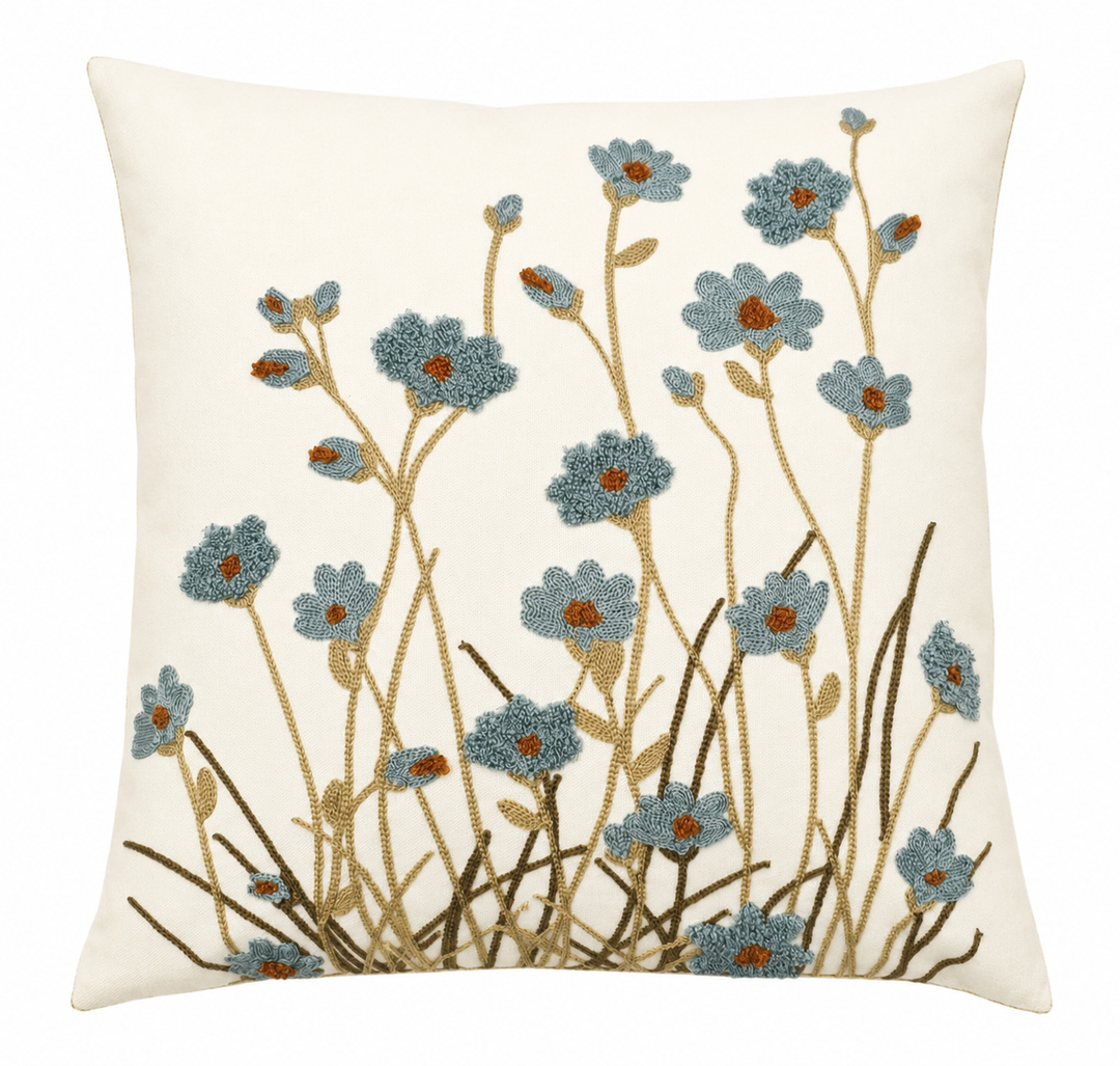 WILDFLOWERS CUSHION BLUE 45X45CM