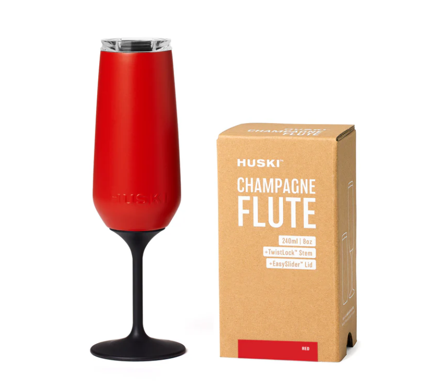 HUSKI CHAMPAGNE FLUTE 240ML RED