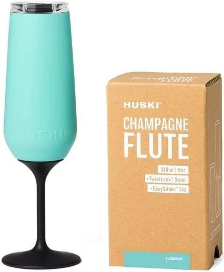 HUSKI CHAMPAGNE FLUTE 240ML TURQUOISE